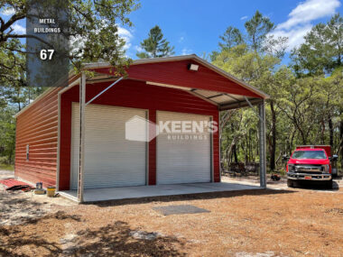 30x40 metal garage with over hang