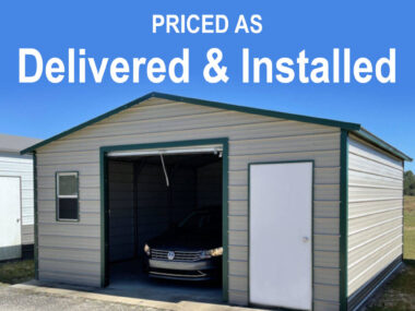 20x20 metal garage delivered and installed
