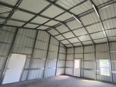 Inside Metal Garage Building