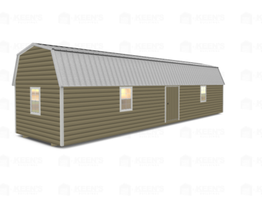 12x44 Lofted-Shed-Barn-Eve-Side-Door