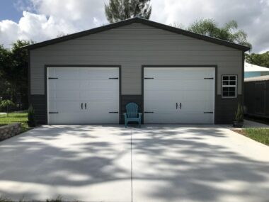30 x 25 Enclosed Garage, 2-Car Residential Metal Garage