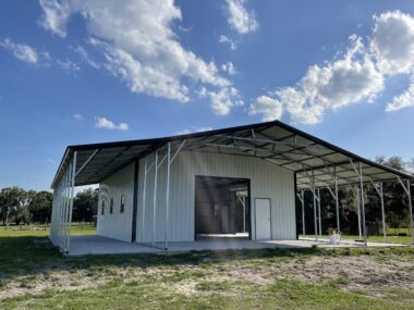 30X50X14 Combo Metal Garage/ Workshop w/Lean-To (Installed)